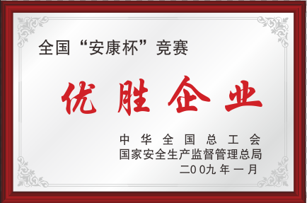 2009年全國安康杯優勝企業